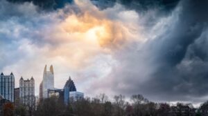 A view of a thunderstorm forming in Atlanta